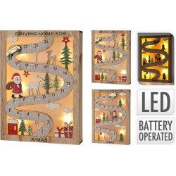 7597 Adventskalender aus Holz mit LED