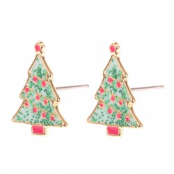 1237 Weihnachts Ohrstecker vergoldet