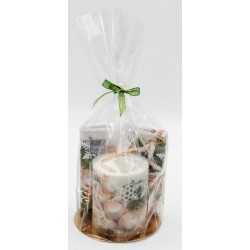 1353A Set cadeaux avec serviettes et bougie photophore