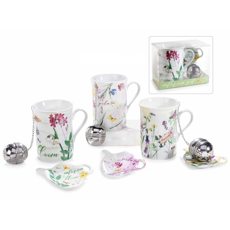 7195 Set cadeaux avec tasse en porcelaine et filtre en acier