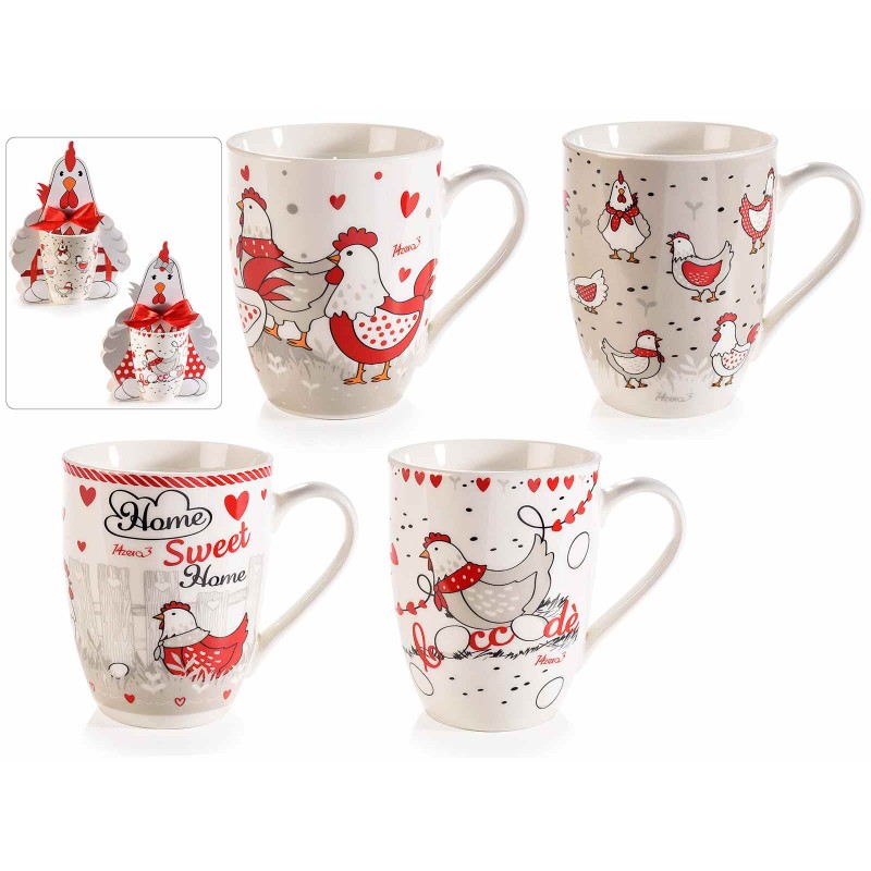 1513 Tasse aus Porzellan mit Hühner