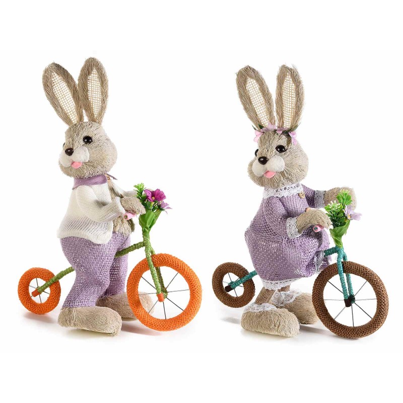 1523 Osterhase aus Stroh mit Velo