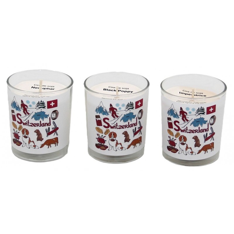 8122C Bougie parfumée à la cire de soja avec assiette en verre