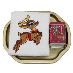 1892 Set cadeaux avec linge pour les mains et 25g de thé