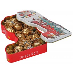 1933 Metalldose Weihnachtsstiefel mit Schokolade