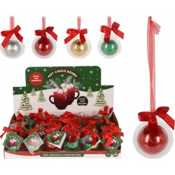 1935 Weihnachtskugel mit Schokoladenbombe und mini Marshmallows für heisse Schokolade