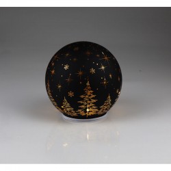 1949 LED Kugel drehend und funkelnd mit Tannenbäumen