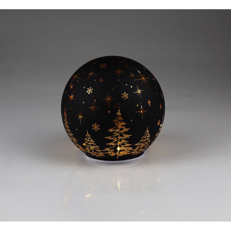 1950 LED Kugel drehend und funkelnd mit Tannenbäumen