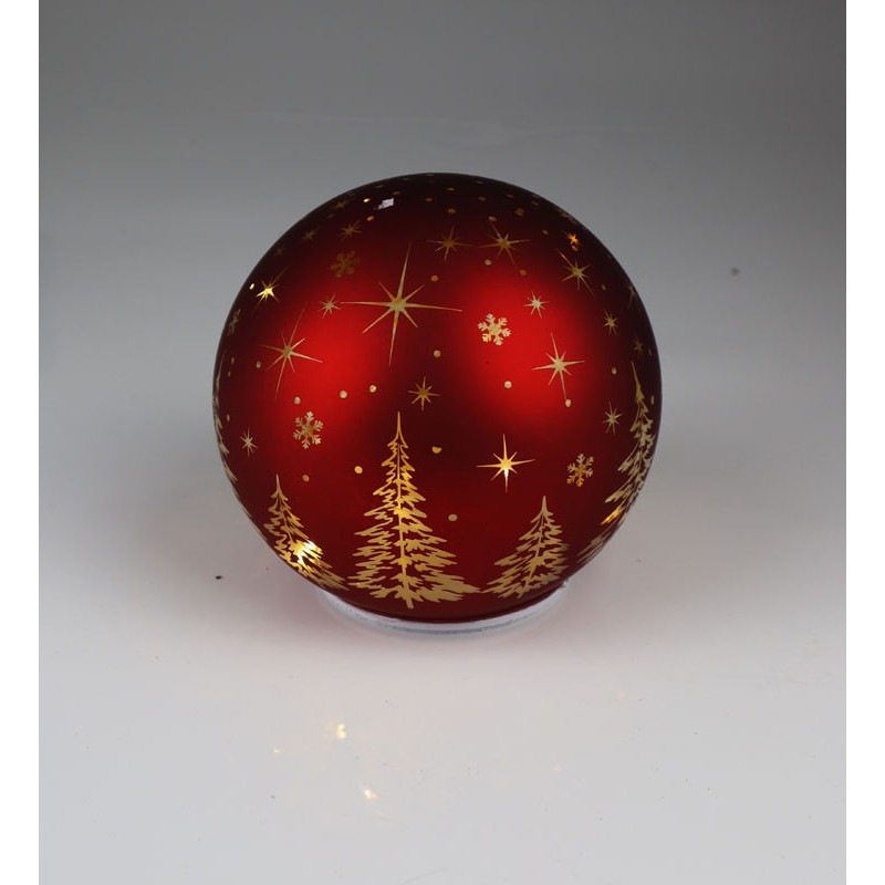 1951 Boule LED tournante et brillante avec sapins
