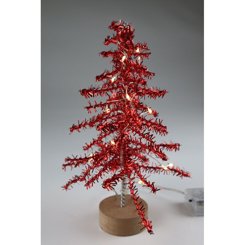 1955 LED Weihnachtsbaum rot mit Batterien