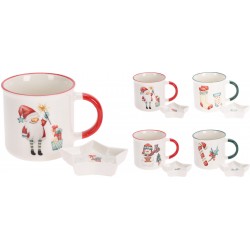 2018 Set avec tasse et assiette étoile en porcelaine