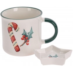 2018 Set avec tasse et assiette étoile en porcelaine