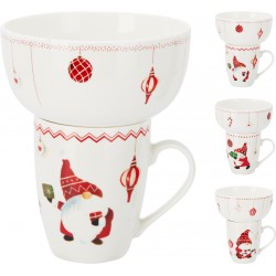 2026 Set mit Tasse und Schale aus Porzellan