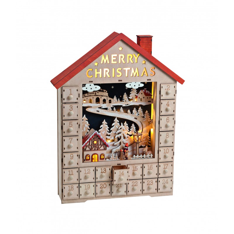 6130 Calendrier de l\'Avent en bois avec LED