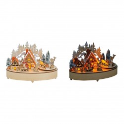 2049 Scène d\'hiver en bois avec LED et musique