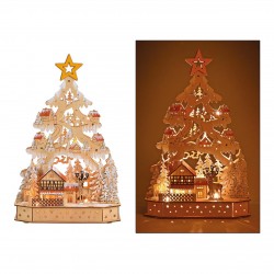 2054 Arbre arc en bois de tilleul avec LED 