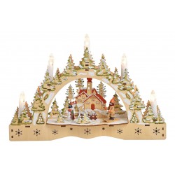 2056 Scène d\'hiver en bois avec LED