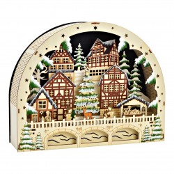 2095 Winterszene aus Holz mit LED