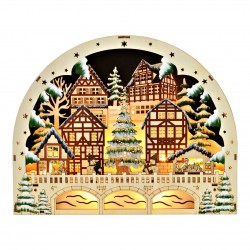 2095 Winterszene aus Holz mit LED