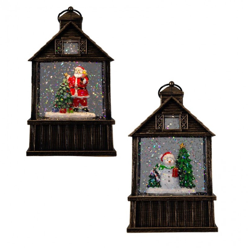 2152 LED Lanterne mit Schnee