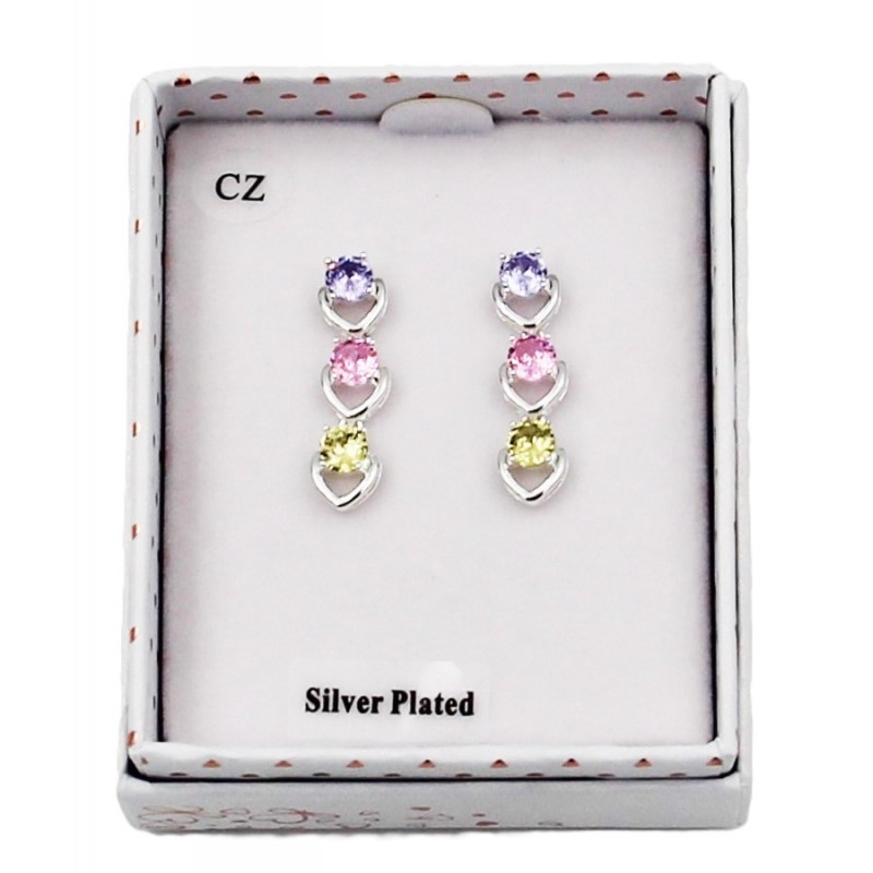 2252 Ohrringe versilbert mi Kubic Zirkonia