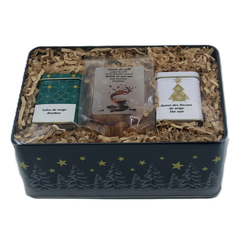 2069B Coffret cadeaux avec thé et \"graines de café\"