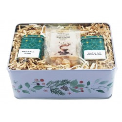 2073B Coffret cadeaux avec thé et \"graines de café\"