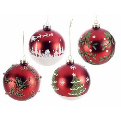1410 Boule de Noël en verre 10 cm Ø 