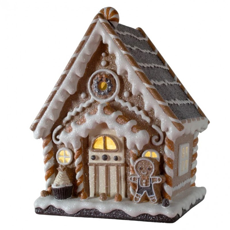 2149 LED Lebkuchenhaus aus Steinharz