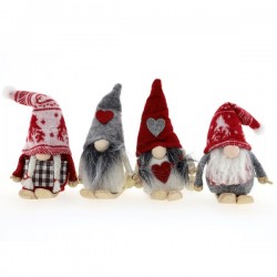 1318 Set mit 4 Wichtel auf Ski