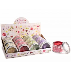 2377 Duftkerze mit Blumenrelief