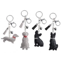 2382 Porte-clés avec strass chiens, chats et voitures