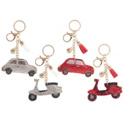 2382 Schlüsselanhänger aus Strass Katzen, Hunde und Autos