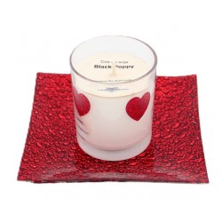 8122L Bougie parfumée à la cire de soja avec assiette en verre