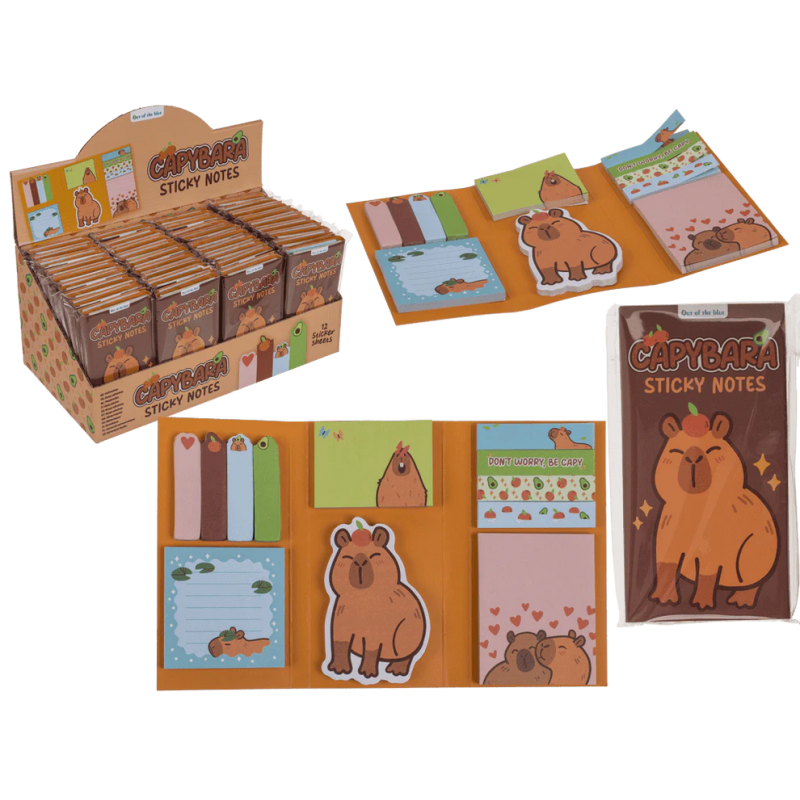 2458 Capybara set avec bloc notes