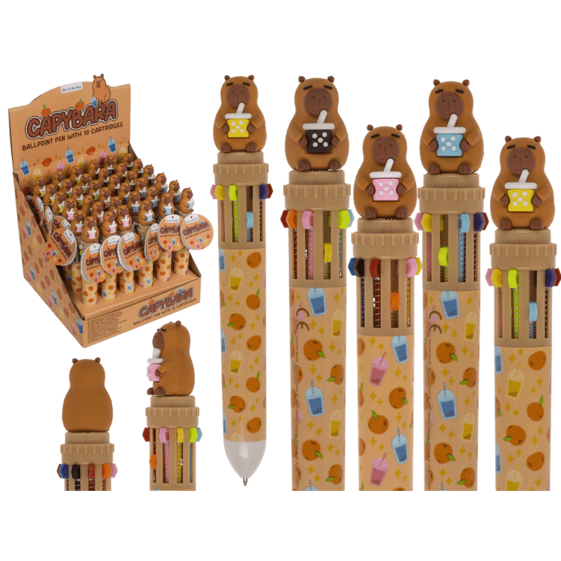 2459 Capybara stylo avec 10 mines de couleurs différenrtes