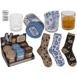 2455 Set cadeaux pour homme avec un verre et une paire de chaussettes
