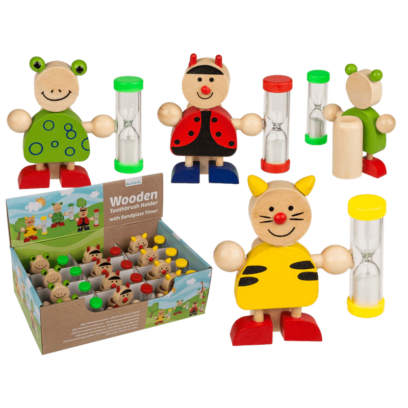 2468 Support àenbois pour brosse à dents avec sablièr