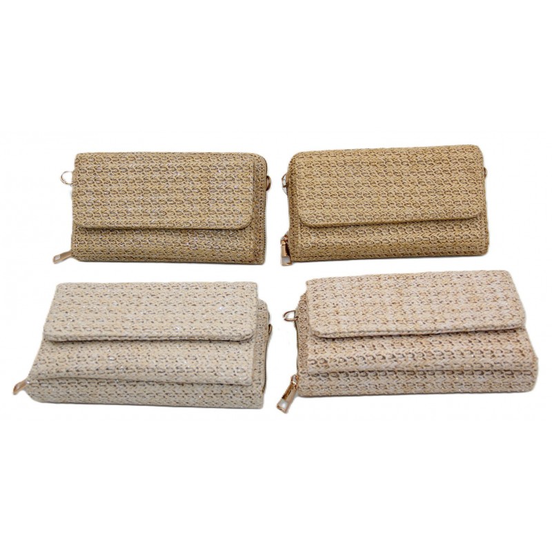 2540 Pochette en paille avec bandoulière