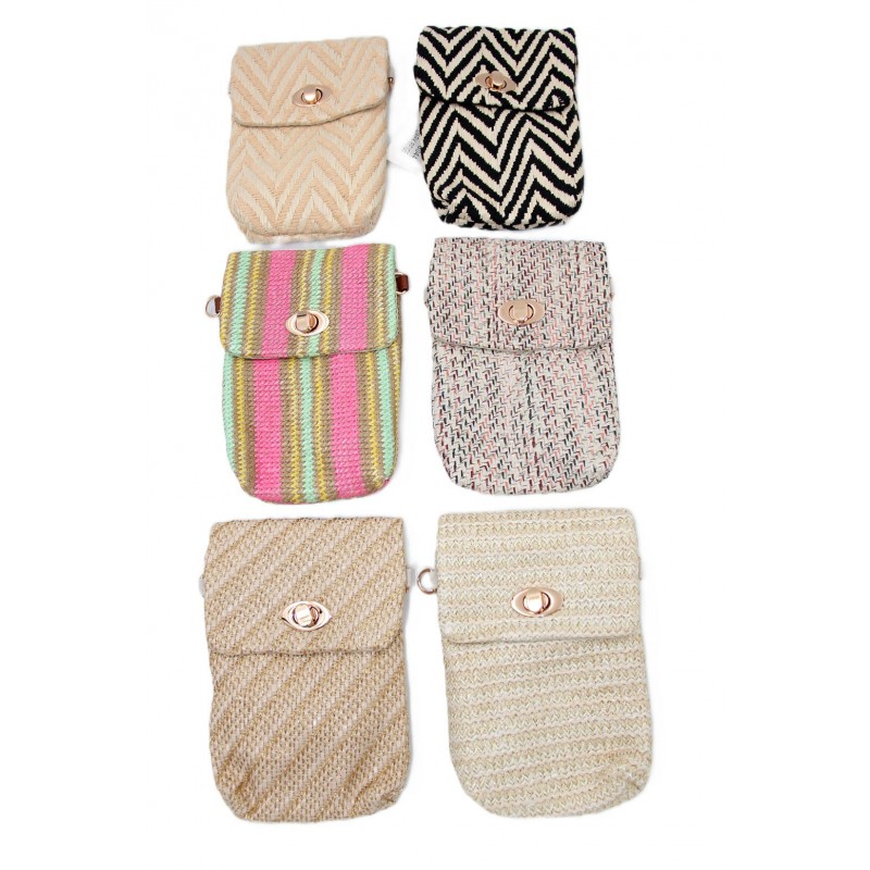 2536 Pochette aus Stroh mit Schulterriemen