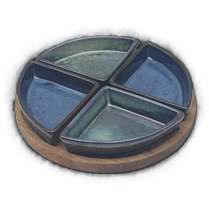 Apero Set aus Keramik und Holz