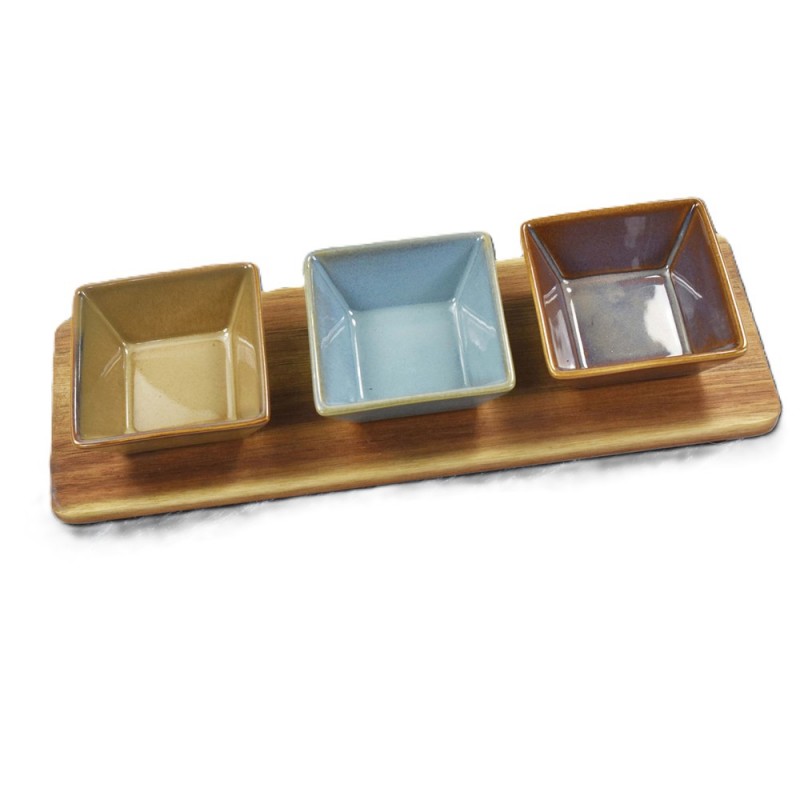 2590 Apero Set aus Keramik und Holz