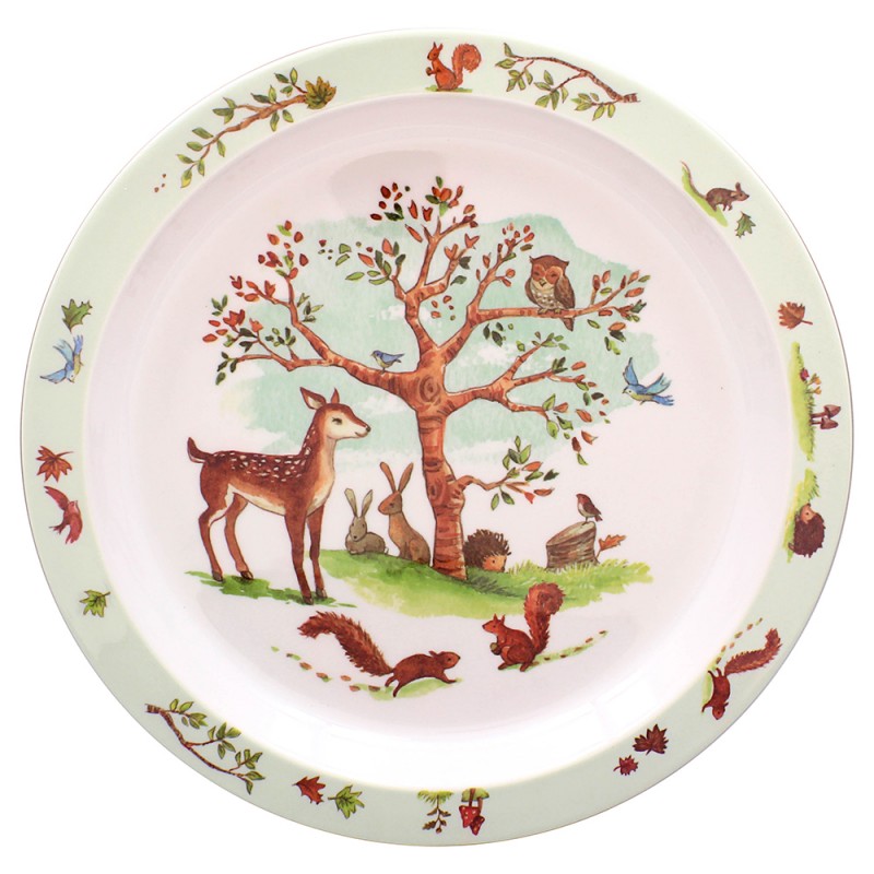1679 Assiette plate forêt