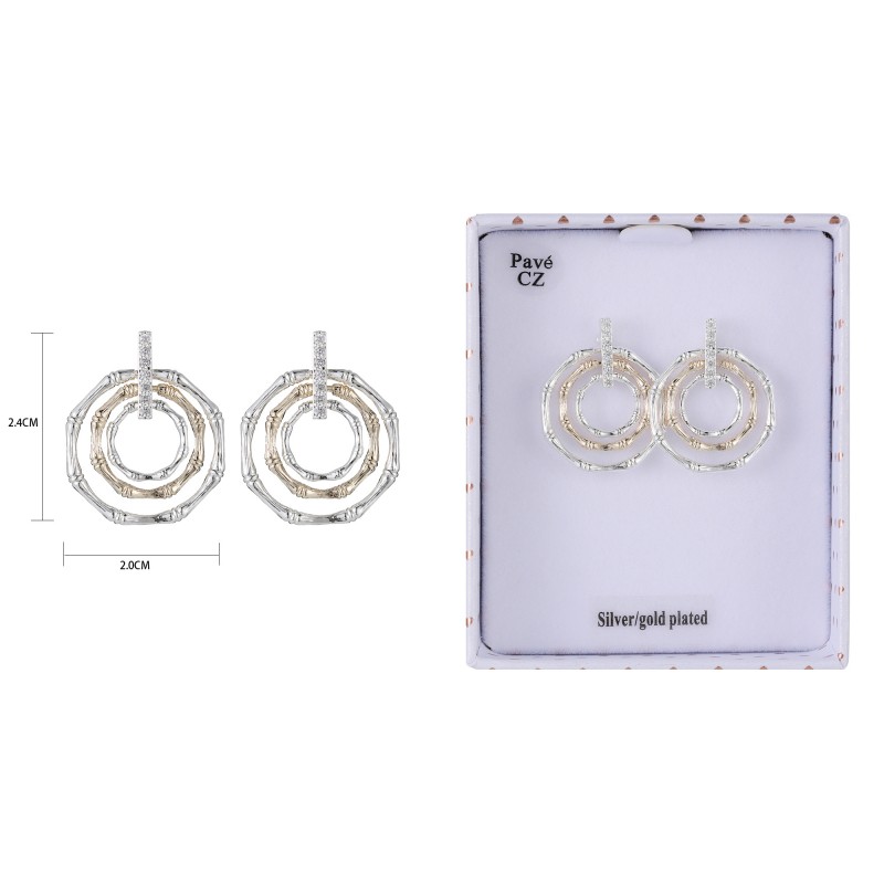 2630 Boucles d'oreilles en plaqué argent et or