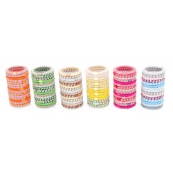 2575 Rolle mit 15 Armbänder elastisch aus Stoff