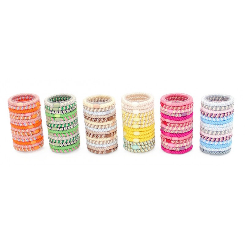 2575 Rouleau avec 15 bracelets élastiques en tissu