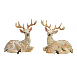2066A Set cadeaux avec cerf en résine et marshmallow