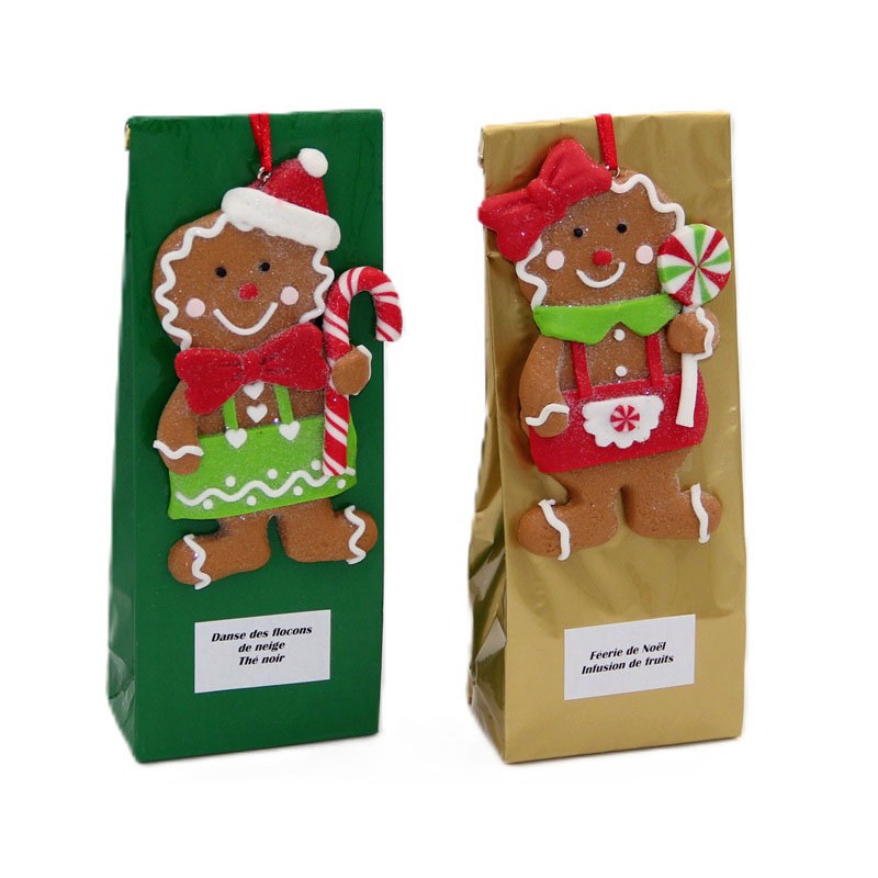 2139A Teetüte mit Lebkuchenanhänger aus Steinharz