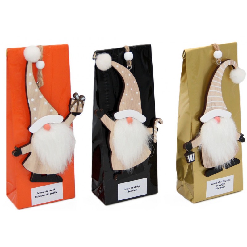7616A Sachet de thé avec pendentif lutin en bois