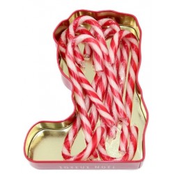 1933C Metalldose Weihnachtsstiefel mit Zuckerstangen